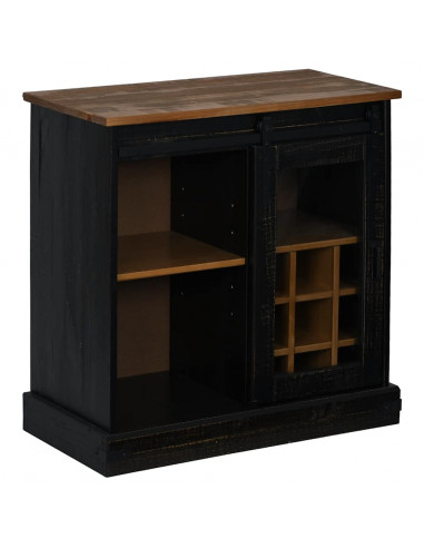 Credenza HALDEN con Anta Scorrevole 80x40x80 cm Legno Massello