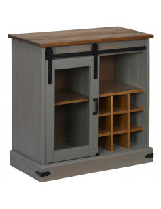 Credenza HALDEN con Anta Scorrevole 80x40x80 cm Legno Massello