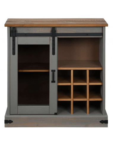 Credenza HALDEN con Anta Scorrevole 80x40x80 cm Legno Massello