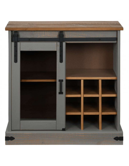 Credenza HALDEN con Anta Scorrevole 80x40x80 cm Legno Massello