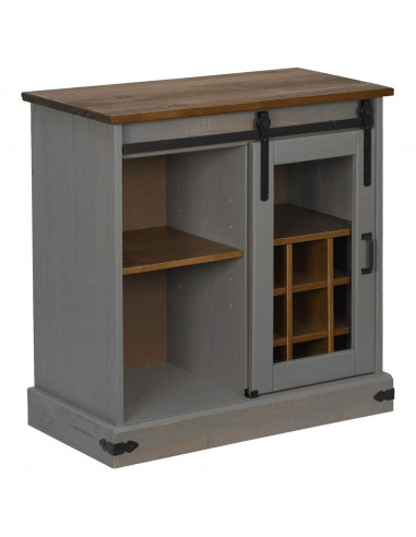 Credenza HALDEN con Anta Scorrevole 80x40x80 cm Legno Massello