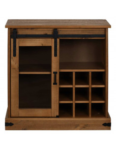 Credenza HALDEN con Anta Scorrevole 80x40x80 cm Legno Massello 2