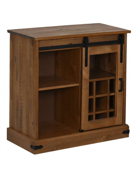 Credenza HALDEN con Anta Scorrevole 80x40x80 cm Legno Massello