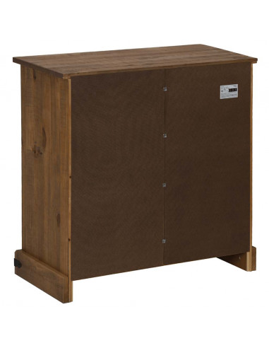 Credenza HALDEN con Anta Scorrevole 80x40x80 cm Legno Massello