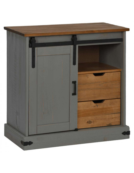 Credenza HALDEN con Anta Scorrevole 80x40x80 cm Legno Massello