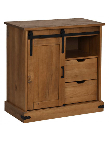 Credenza HALDEN con Anta Scorrevole 80x40x80 cm Legno Massello