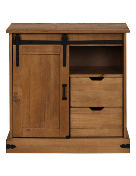 Credenza HALDEN con Anta Scorrevole 80x40x80 cm Legno Massello