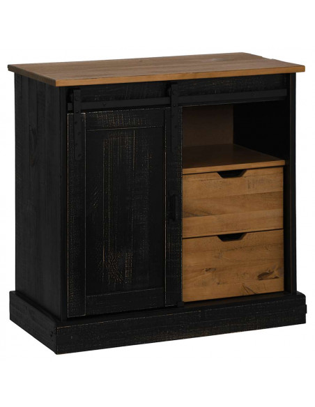 Credenza HALDEN con Anta Scorrevole 80x40x80 cm Legno Massello