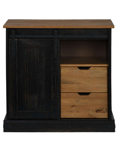 Credenza HALDEN con Anta Scorrevole 80x40x80 cm Legno Massello