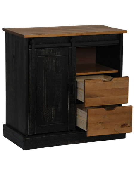 Credenza HALDEN con Anta Scorrevole 80x40x80 cm Legno Massello