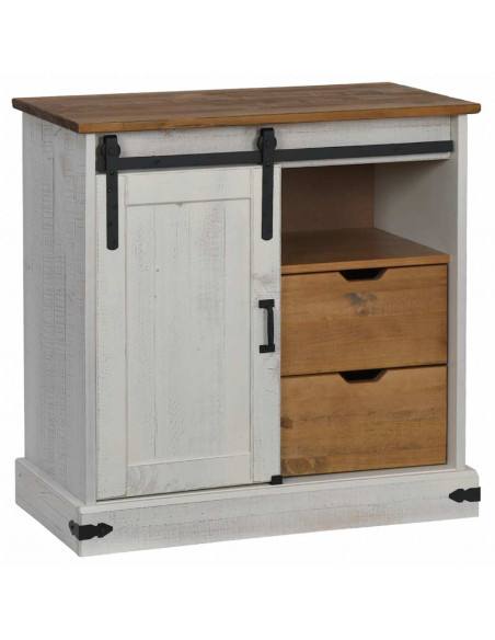 Credenza HALDEN con Anta Scorrevole 80x40x80 cm Legno Massello