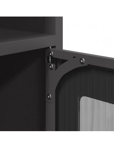 Credenza Nera 100,5x39x107 cm in Acciaio Laminato a Freddo