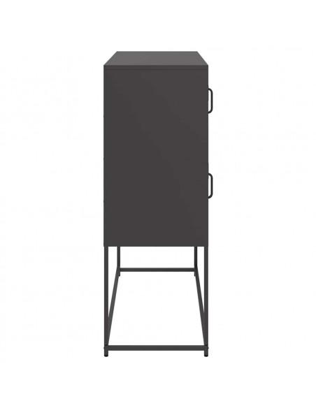 Credenza Nera 100,5x39x107 cm in Acciaio Laminato a Freddo