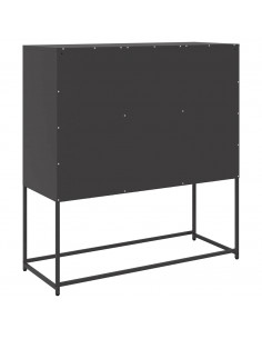 Credenza Nera 100,5x39x107 cm in Acciaio Laminato a Freddo 2