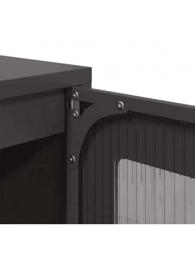 Credenza Nera 100,5x39x107 cm in Acciaio Laminato a Freddo