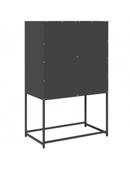 Credenza Nera 68x39x107 cm in Acciaio