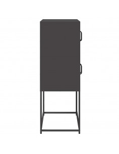 Credenza Nera 68x39x107 cm in Acciaio