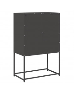 Credenza Nera 68x39x107 cm in Acciaio 2