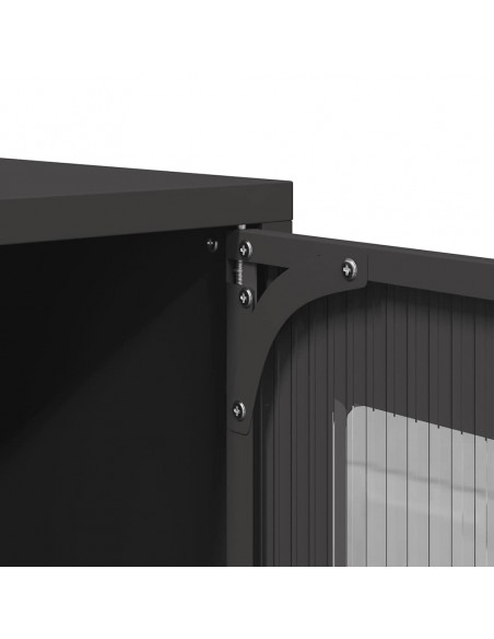 Credenza Nera 68x39x107 cm in Acciaio
