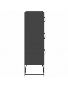 Credenza Nera 68x39x123 cm in Acciaio