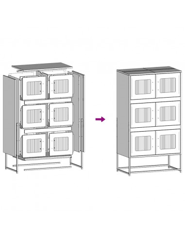 Credenza Nera 68x39x123 cm in Acciaio