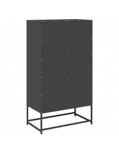 Credenza Nera 68x39x123 cm in Acciaio 2