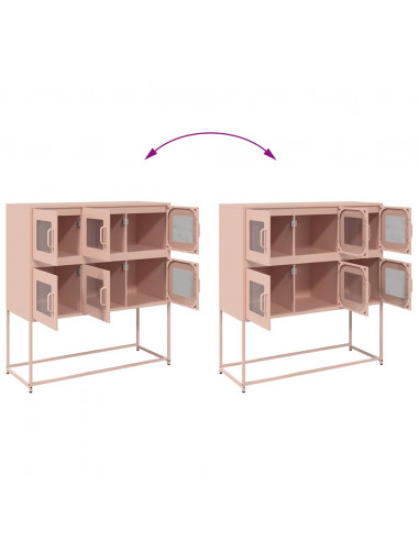 Credenza Rosa 100,5x39x107 cm in Acciaio Laminato a Freddo