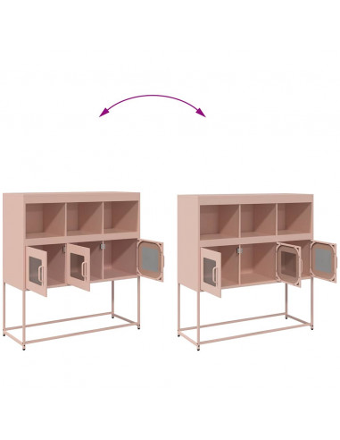 Credenza Rosa 100,5x39x107 cm in Acciaio Laminato a Freddo