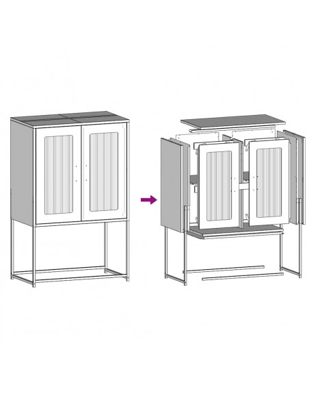 Credenza Rosa 68x39x107 cm in Acciaio