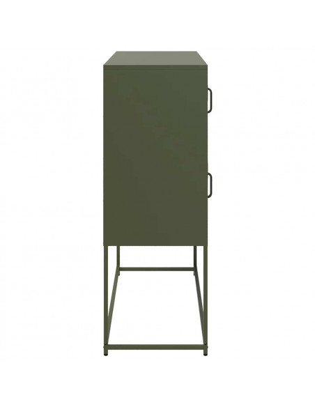 Credenza Verde Oliva 100,5x39x107 cm Acciaio Laminato a Freddo
