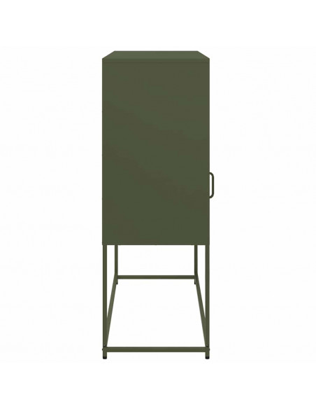 Credenza Verde Oliva 100,5x39x107 cm Acciaio Laminato a Freddo