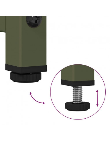 Credenza Verde Oliva 100,5x39x107 cm Acciaio Laminato a Freddo
