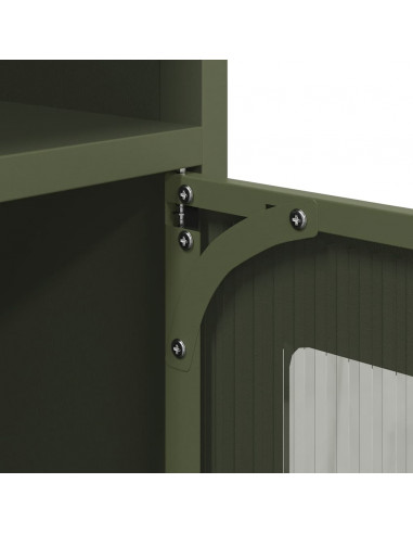 Credenza Verde Oliva 100,5x39x107 cm Acciaio Laminato a Freddo