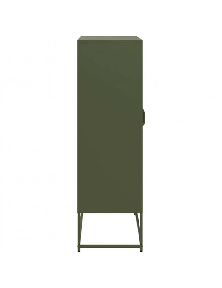 Credenza Verde Oliva 68x39x123 cm in Acciaio