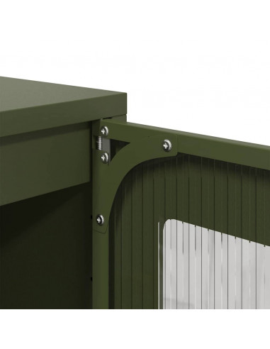 Credenza Verde Oliva 68x39x123 cm in Acciaio