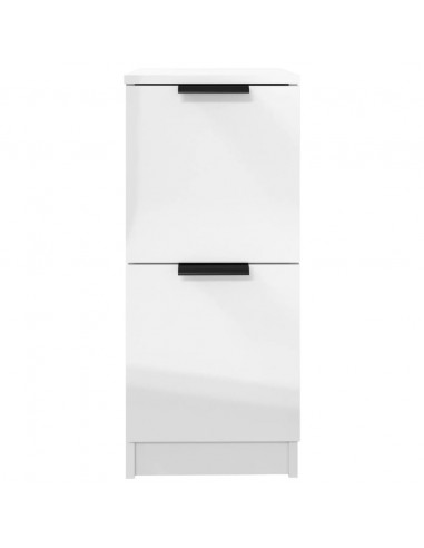Credenze 2 pz Bianco Lucido 30x30x70 cm in Legno Multistrato