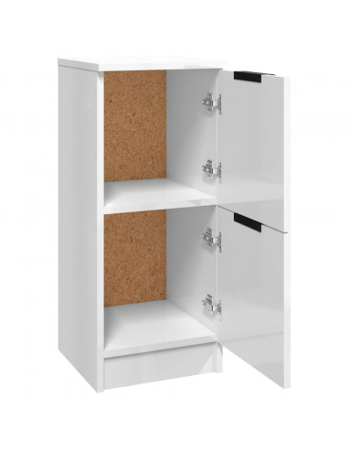 Credenze 2 pz Bianco Lucido 30x30x70 cm in Legno Multistrato