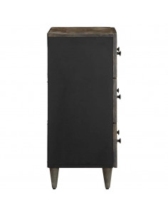 Credenze 2 pz Grigio Chiaro 60x33,5x75 cm Legno Massello Mango