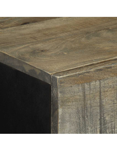 Credenze 2 pz Grigio Chiaro 60x33,5x75 cm Legno Massello Mango