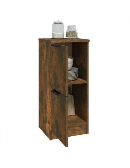 Credenze 2 pz Rovere Fumo 30x30x70 cm in Legno Multistrato