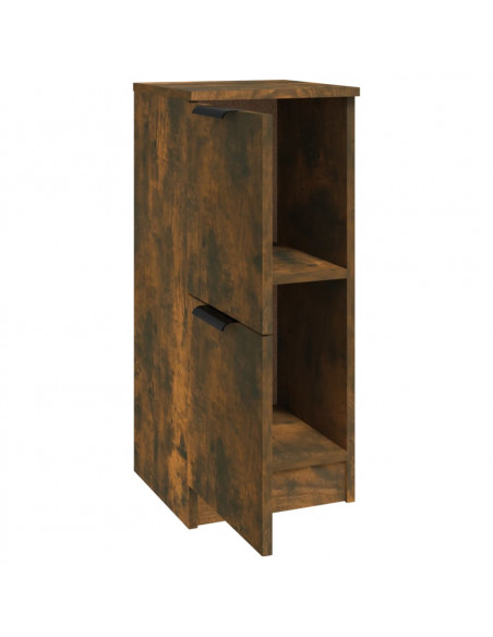 Credenze 2 pz Rovere Fumo 30x30x70 cm in Legno Multistrato