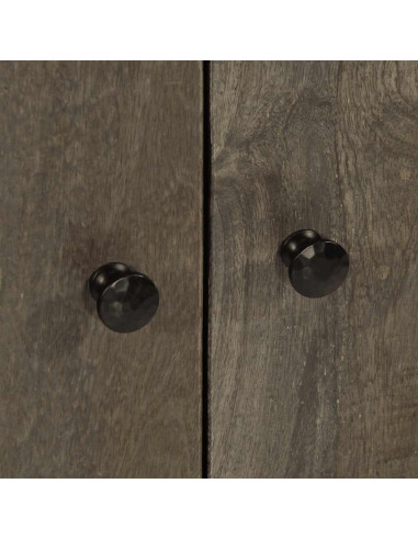 Credenze 3 pz Grigio Chiaro 60x33,5x75 cm Legno Massello Mango