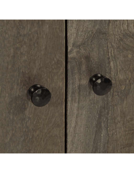 Credenze 3 pz Grigio Chiaro 60x33,5x75 cm Legno Massello Mango