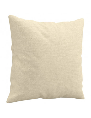 Divano a 2 Posti con Cuscini Crema 140 cm in Tessuto