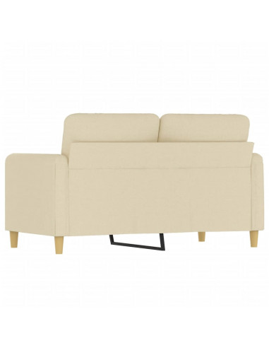 Divano a 2 Posti Crema 120 cm in Tessuto