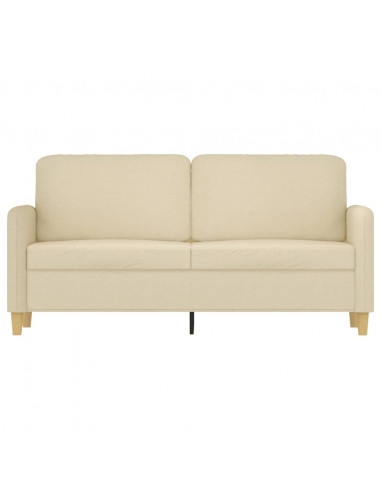 Divano a 2 Posti Crema 140 cm in Tessuto