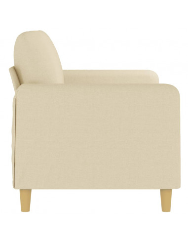 Divano a 2 Posti Crema 140 cm in Tessuto