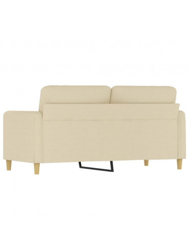 Divano a 2 Posti Crema 140 cm in Tessuto