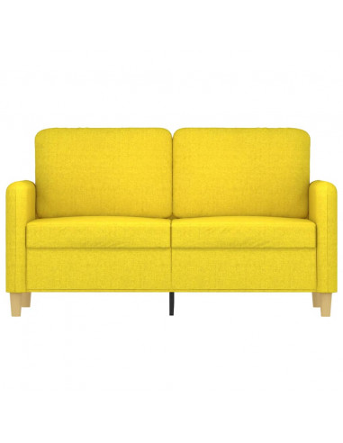 Divano a 2 Posti Giallo Chiaro 120 cm in Tessuto