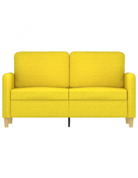 Divano a 2 Posti Giallo Chiaro 120 cm in Tessuto